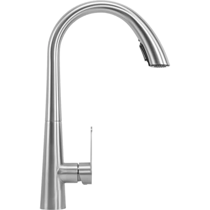 wohnwerk.idee Küchenarmatur ROSS, Ausziehbarer Wasserhahn in Gold Matt Gebürstet mit Schwarz Chrom Finish – Bild 5