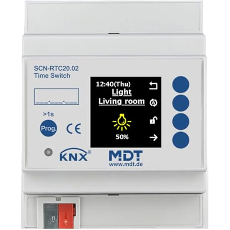 MDT SCN-RTC20.02, Zeitschaltuhr mit 20 Kanälen, Farbdisplay, 4TE, REG, Astroprogramm, Tages- und Wochenprogramm – Bild 2