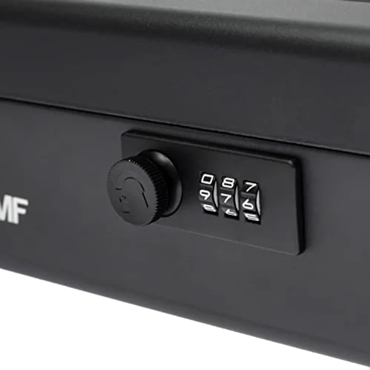 HMF 20017-02 Geldkassette abschließbar mit Zahlenschloss | 25 x 18 x 8,5 cm | Schwarz – Bild 4