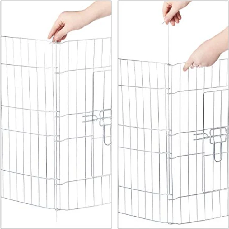 Relaxdays Freilaufgehege Netz-Abdeckung, Gehege für Kleintiere in XL, mit Sonnensegel, beige – Bild 8