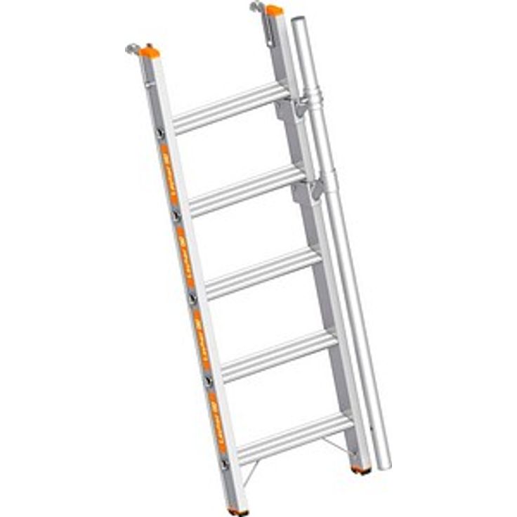 Layher Anlegeleiter TOPIC 1070, Aluminiumleiter mit 5 Stufen, silber, max. Belastung 150 kg, H: 1,45 m