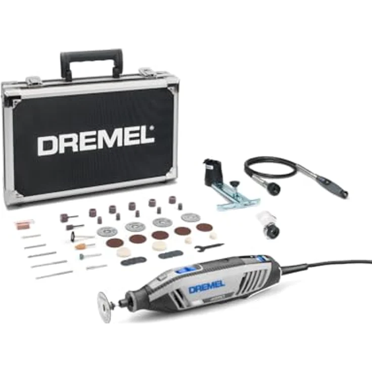DREMEL 4250 Rotationswerkzeug 175 W, Multifunktionswerkzeug-Set mit 3 Vorsatzgeräten und 45 Zubehören, variable Drehzahl 5.000-35.000 1/min, mit Softgrip und EZ Twist – Bild 1