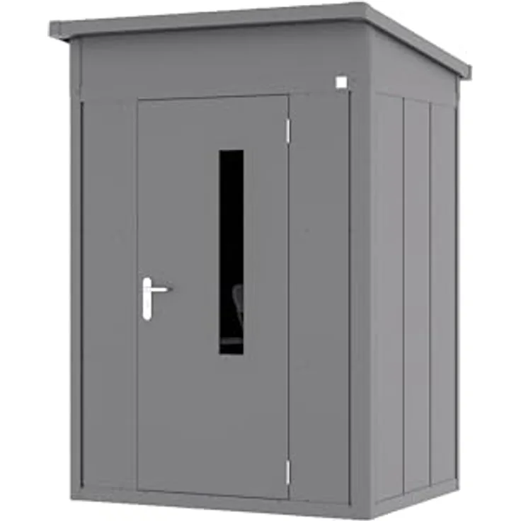 GFP Primeyard Gerätehaus Metall Gartenhaus 158x122x231 cm Geräteschuppen Pultdach anthrazit