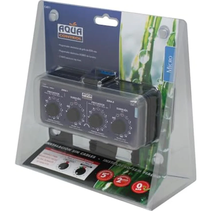 AQUA CONTROL Wasserhahn-Programmierer C5005, Bewässerungscomputer mit Doppelauslass und Zeitverzögerungsfunktion, 2 Programme, LED-Batterieanzeige – Bild 4