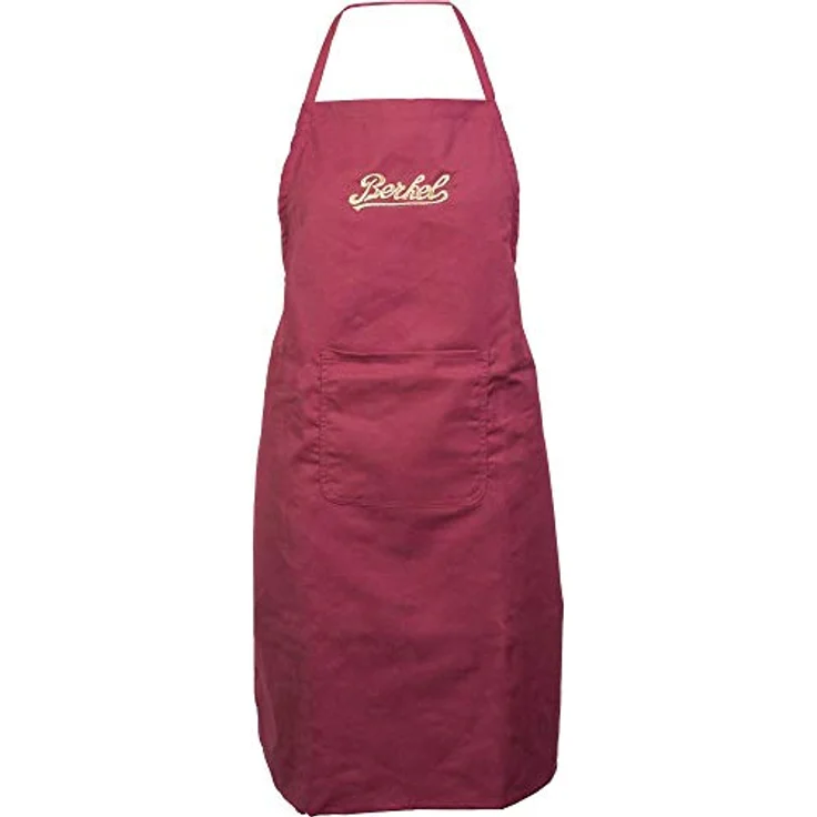 Berkel Kochschürze, rote Baumwollschürze mit goldfarbener Logostickerei – Bild 1