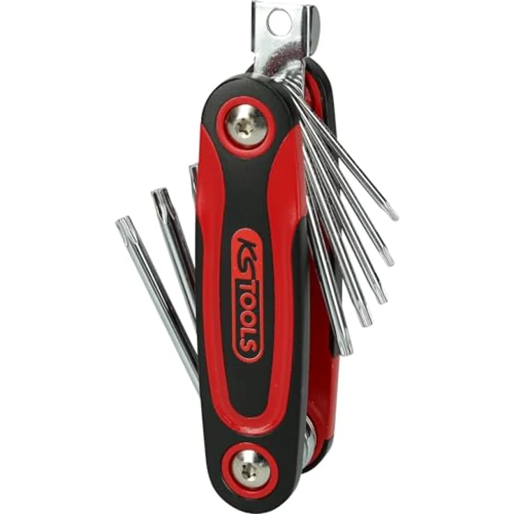 KS Tools 158.3510 CHROMEplus TX-Winkelstiftschlüssel-Klapphalter, 8-teilig, flexibles Design – Bild 1