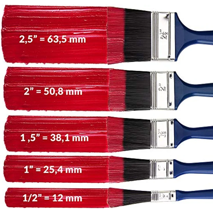 Deuba 30tlg Malerpinsel Set 5 versch. Größen für Holzlasur Lacke Farbe Pinselset Lasurpinsel Lackierpinsel Malerpinsel – Bild 5