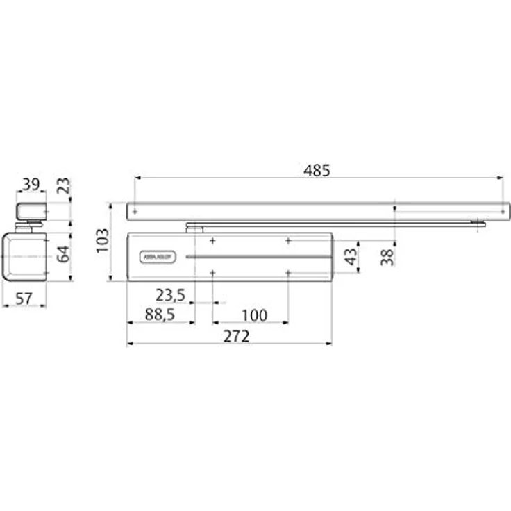 Tesa Assa Abloy DC700-D9005 DC700 Türschließer mit Gleitschiene für Türen, Schwarz – Bild 2