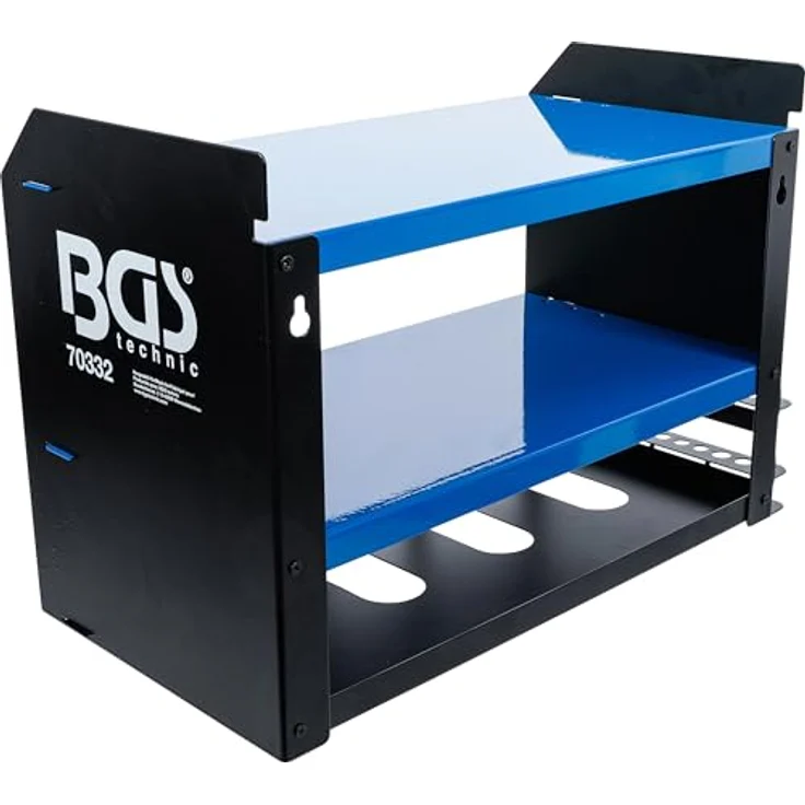 BGS Werkzeug-Wandregal für Akku-Werkzeuge, 2 Ablagen und 4 Werkzeughalter, platzsparende Wandmontage, 430 x 230 x 305 mm – Bild 4