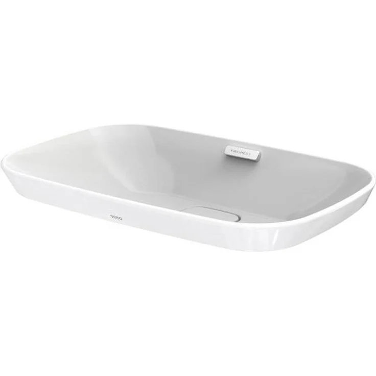 TOTO NEOREST Aufsatzwaschtisch, Waschbecken mit Überlauf, 173x596x397mm, weiss, mit Cefiontect-Glasur für hygienische Nutzung