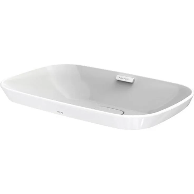 TOTO NEOREST Aufsatzwaschtisch, Waschbecken mit Überlauf, 173x596x397mm, weiss, mit Cefiontect-Glasur für hygienische Nutzung