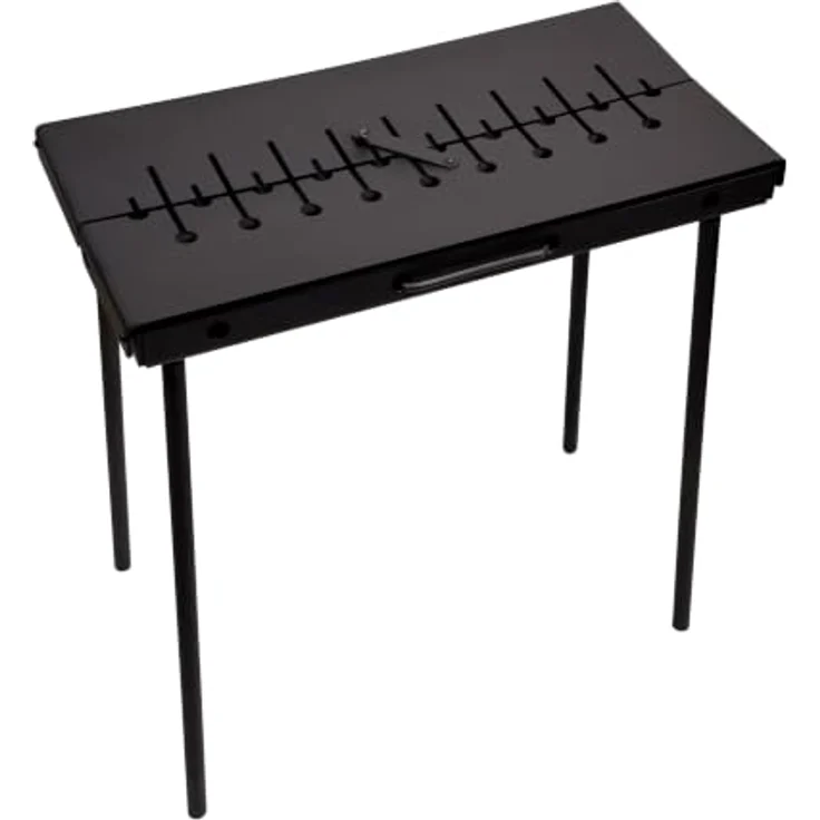 GOROCH Mangal Grill Black Edition für 10 Spieße, Klappbarer Holzkohlegrill aus 2 mm Stahl, ideal für Camping & Outdoor – Bild 7