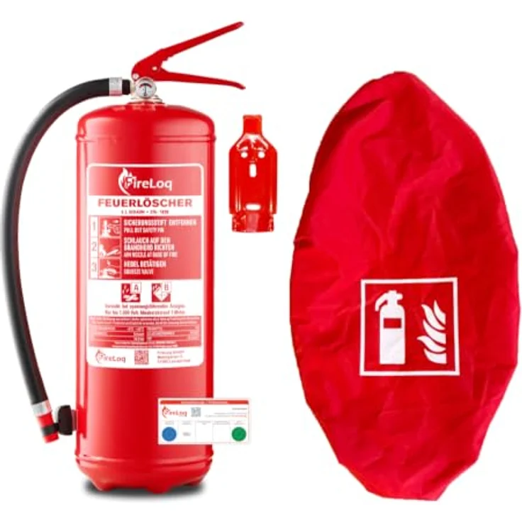 FireLoq® 6L Schaumlöscher 27A | 183B, rotes Modell mit Prüfplakette und Manometer