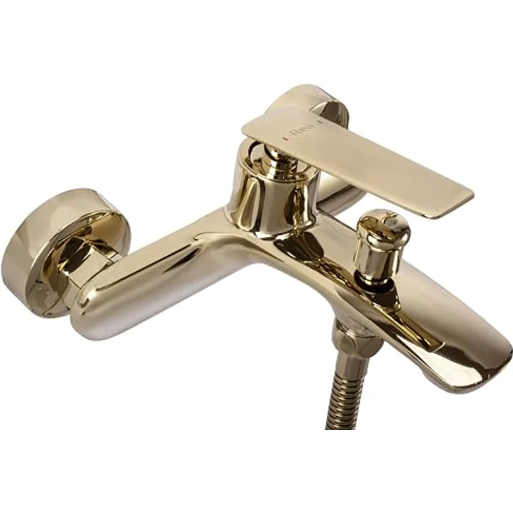 wohnwerk.idee Wannenarmatur Badewannenarmatur Gold Poliert, elegante Duschinstallation aus hochwertigen Materialien – Bild 3