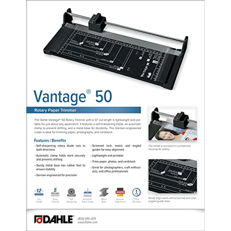 DAHLE Rollenschneider VANTAGE 50 40050-20059 190x420mm DIN A4 grau – Bild 6