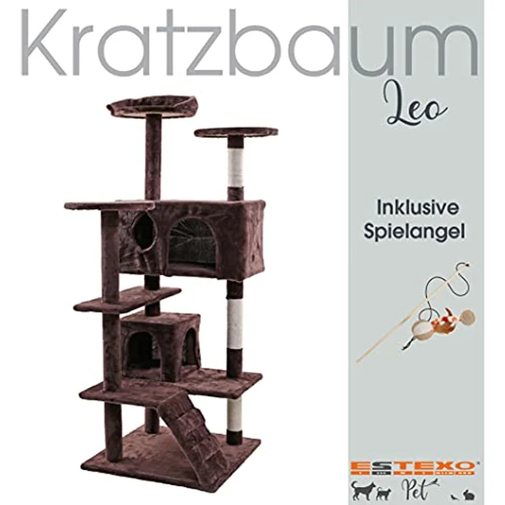 Kratzbaum Katzenbaum Katzenkratzbaum 130 cm XL Kletterbaum Spielbaum Braun – Bild 3