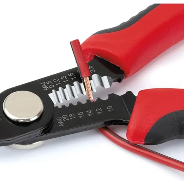 Sintron Kombi-Seitenschneider CWC1, 2in1 Schneide- und Abisolierzange aus Carbonstahl, ergonomischer gummierter Griff, für Drähte bis 20 AWG – Bild 5