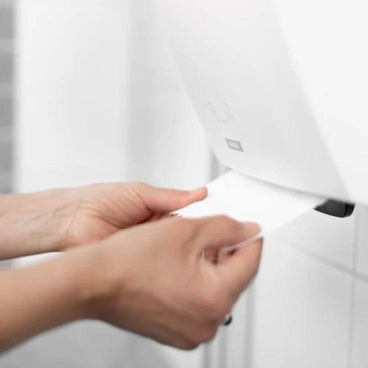 Katrin Handtuchspender KatrinSystem, papier, kompakt, weiß, robuste Kunststoffkonstruktion, einfache Handhabung – Bild 4