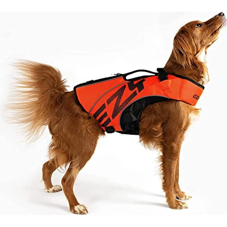 EzyDog Life Jacket X2 Boost, Hundeschwimmweste in Rot, Größe L für Hunde von 27-41kg mit ergonomischer Passform und reflektierenden Linien – Bild 2