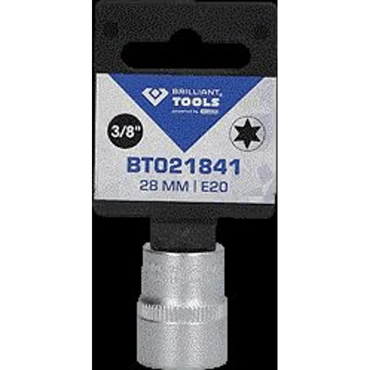 Brilliant Tools Torx-E-Stecknuss E20, 3/8" Innenvierkant-Antrieb aus Chrom-Vanadium-Stahl, 28 mm Länge, matt verchromt – Bild 7