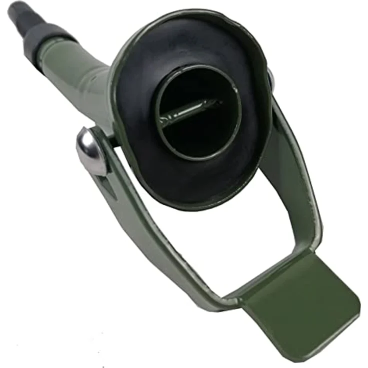 TRUTZHOLM Kanister Ausgießer, olivgrün, robust mit Dichtung und Sieb für Metallkanister, 30 cm Länge, geeignet für Benzin, Diesel, Öl und Wasser – Bild 4