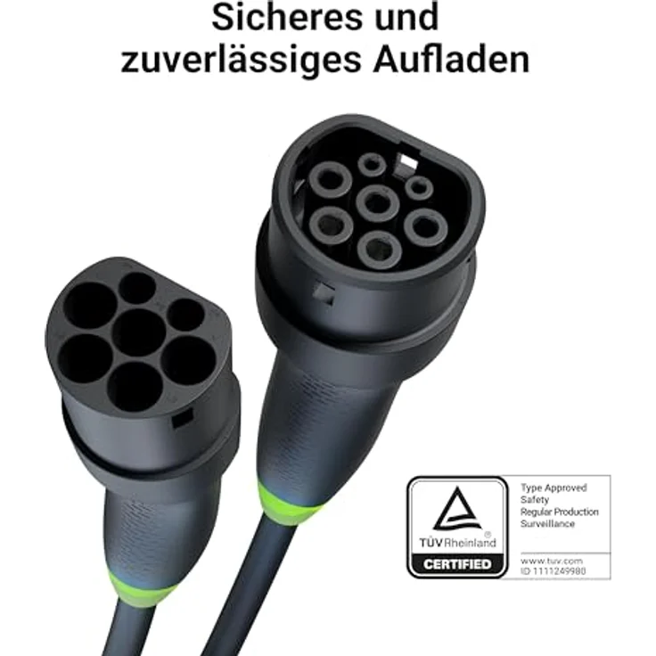 Green Cell GC Snap Typ 2 Ladekabel, 11kW 7m 16A, 3-Phasig, TÜV-zertifiziert, IP54, inkl. Premium Koffer – Bild 5