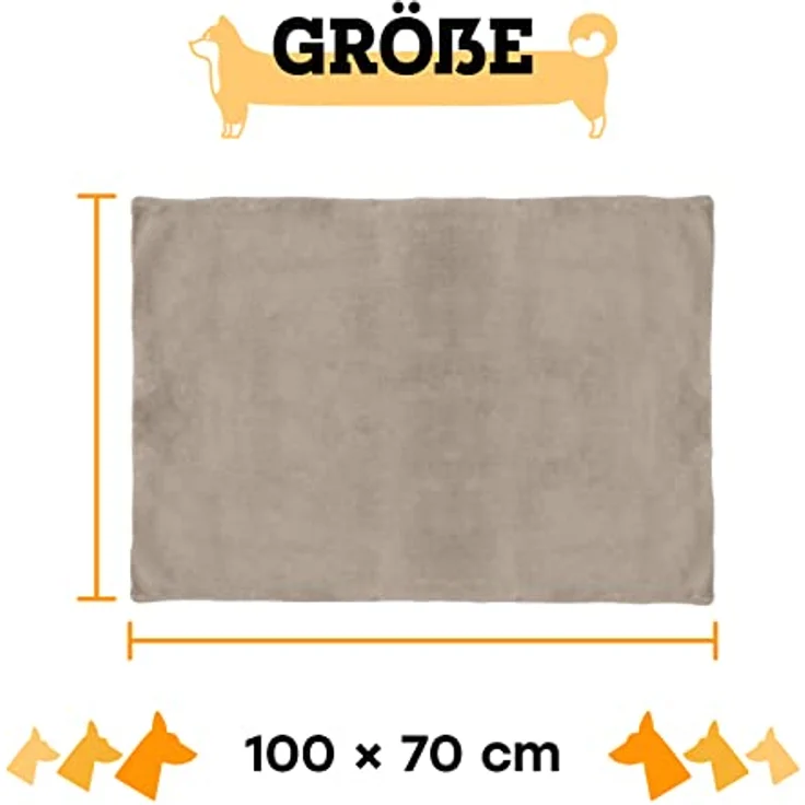 vitazoo Hundedecke waschbar in grau in 70 x 100 cm – Thermodecke/Hundekissen – für ausgewachsene Hunde, Welpen und auch Katzen – weich und flauschig – Bild 2