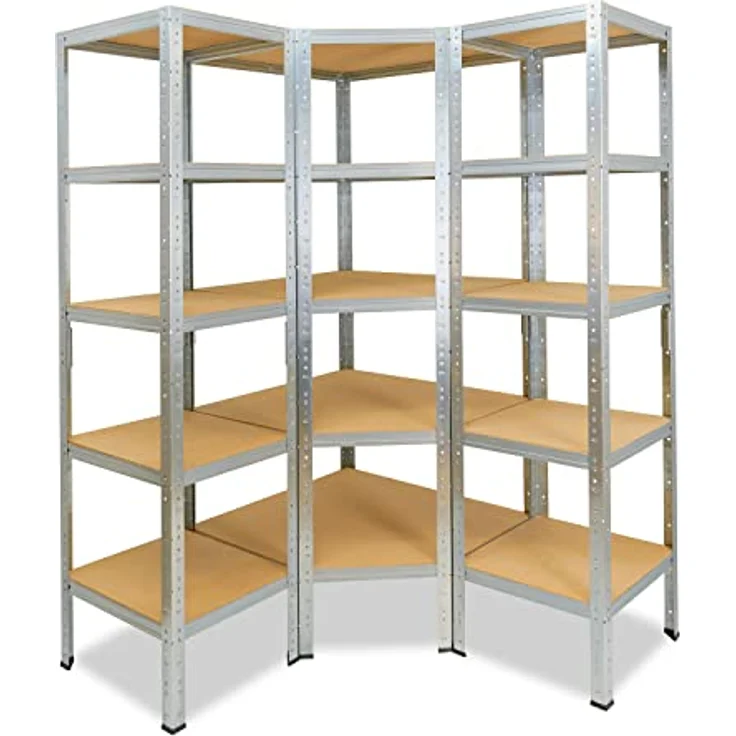 HOME Eckregal 180x70x40 cm verzinkt mit 5 Böden - Steckregal für unsere 40 Tiefen - Shelfplaza – Bild 6