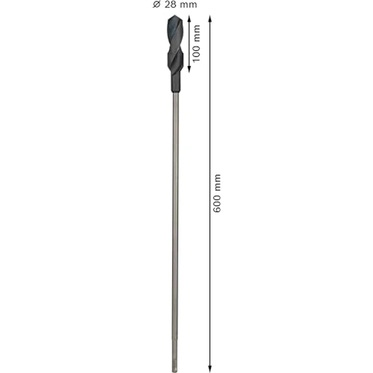 Bosch Pro Wood HSS Installationsbohrer, 28 x 100 x 600 mm, SDS Plus, langlebig und für mehrschichtige Materialien geeignet – Bild 3