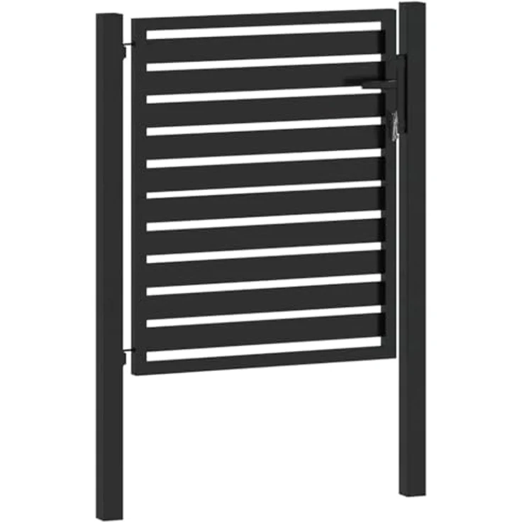 vidaXL Gartentor Abschließbar Schwarz 100x100 cm Aluminium – Bild 4
