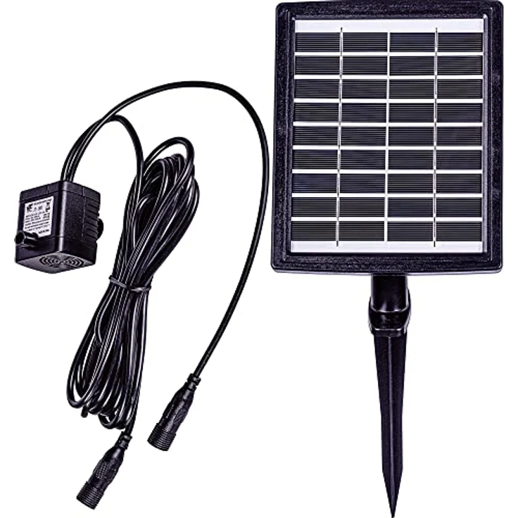 STILISTA Solarpumpe Solar Pumpe kleine Brunnen 2,8 W, Förderhöhe bis 100 cm, Fördermenge bis 350 l/h, umweltfreundliche Alternative – Bild 2