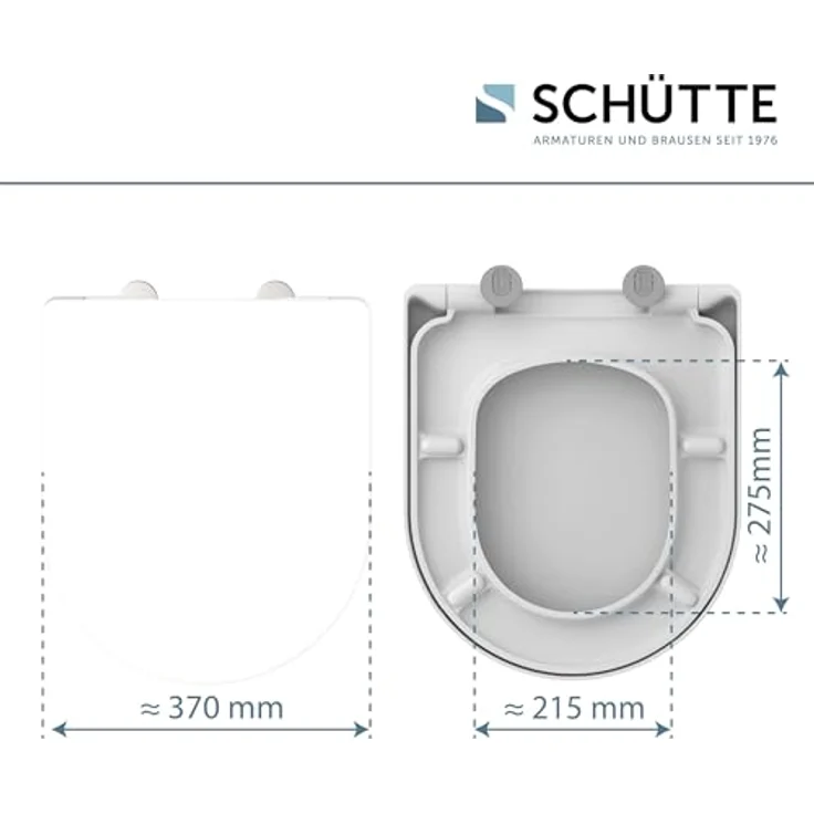 Schütte WC-Sitz D-Form Pro 2 Duroplast mit Absenkautomatik und Schnellverschluss, Weiß - Langlebig und hygienisch, perfect für Laufen Pro, Villeroy & Boch O Novo und Vitra S50 – Bild 2
