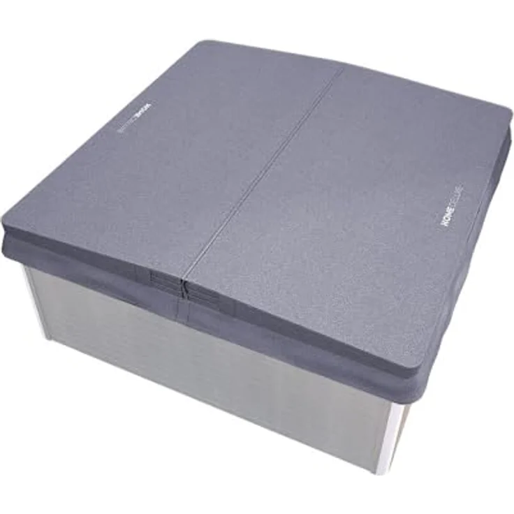 Home Deluxe Outdoor Whirlpool Thermoabdeckung STREAM BIG, hochisolierende Abdeckung aus schwarzem Kunstleder, 211 x 211 x 10 cm, mit Gefälle für optimalen Wasserablauf – Bild 2