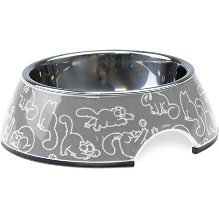 Simons Cat Napf, Katzennäpfe, Kunststoff, Dunkelgrau, 160 ml, 14x14x4,5 cm