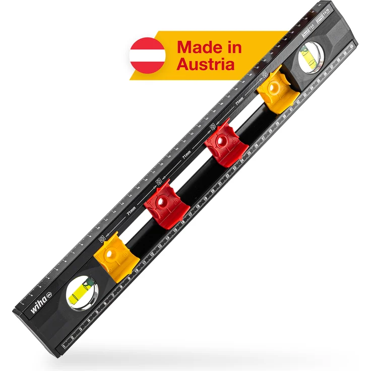 Wiha Wasserwaage Elektriker (42074) 40 cm für Profis, mit Markierungshilfe für Elektro Installationsarbeiten, Abstandmarkierung für Unterputzdosen und Hohlwanddosen, Elektroniker Bohrschablone für Steckdosen – Bild 12