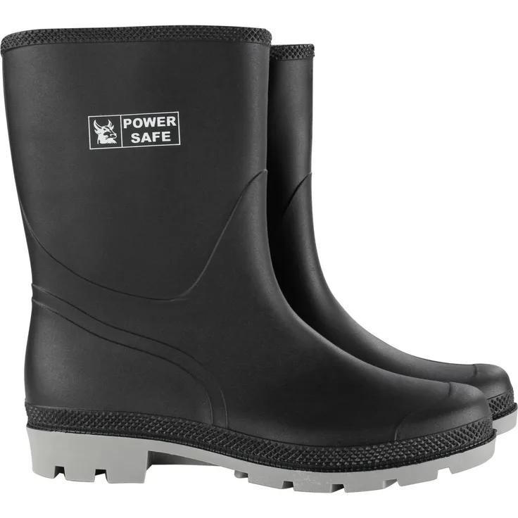 Power Safe PVC-Stiefel halbhoch Größe: 40, schwarz-grau