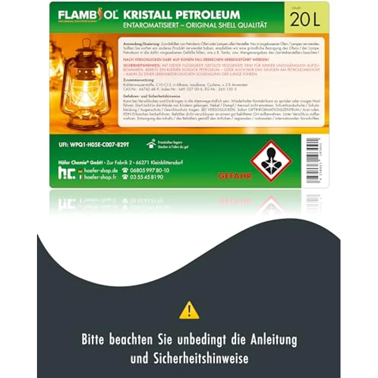 Höfer Chemie GmbH 2 x 20 Liter Petroleum Heizöl in 20 L Kanistern – Bild 8
