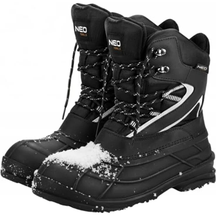 NEO TOOLS Herren-Schneestiefel 43, isoliert, rutschfest, mit Reflektoren, ökologisches Leder und TPR-Gummi – Bild 1