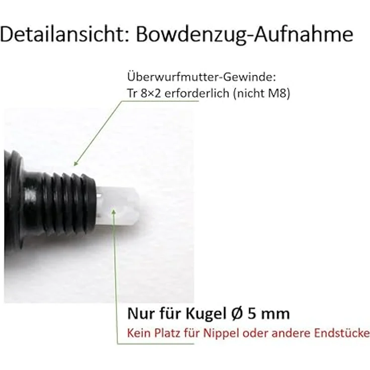 keenberk Drehbetätigung für Bowdenzug, Excenterablauf Ersatzteil für Excenterventile, schwarzer Kunststoff, Ø 35 mm, Made in Germany – Bild 4
