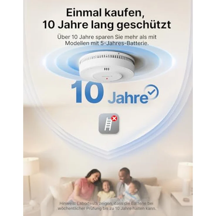 X-Sense SD19-MN61, Smart Rauchmelder mit 10-Jahres-Batterie und App-Verbindung, 6 Stück – Bild 3