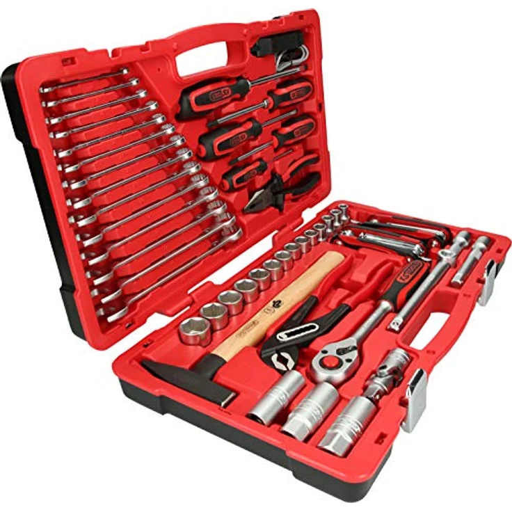 ELC Werkzeugkoffer 47tlg. KS Tools, Warnschild, Warnung vor elektrischer Spannung, gelb – Bild 4