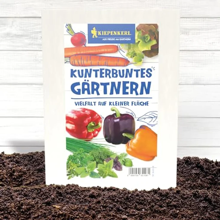 Kiepenkerl Gemüsesamen-Set 'Kunterbuntes Gärtnern', inklusive Saatteppiche und Saatbänder für Balkongärten, bunte Paprika-Mischung, Möhren- und Radieschen-Kombination, Kräuter-Saatband – Bild 5