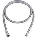 GROHE Metall-Brauseschlauch (1500 mm, ausschließlich für Spültischbatterien mit herausziehbarem Auslauf, Herstellergarantie: 5 Jahre), Chrom, 46092001