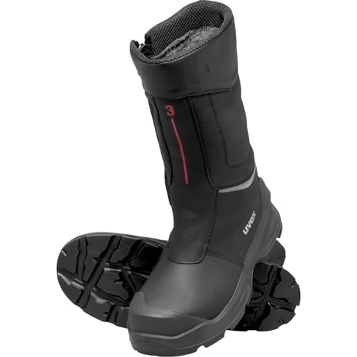 Uvex 3 Quatro, Sicherheitsschuh S3 Winterstiefel mit stoßdämpfender Sohlentechnologie, schwarz, Größe 44 – Bild 5