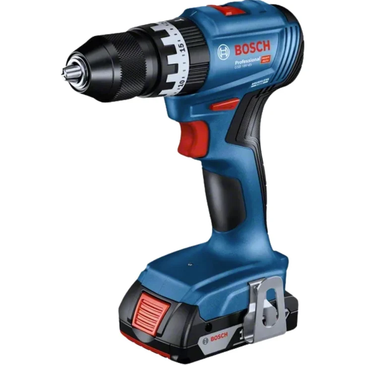 Bosch GSB 06019K330A, Akkuschrauber und Bohrmaschine 18V-45 Nm, inkl. 2 Akkus (2 Ah und 4 Ah) und Tragetasche