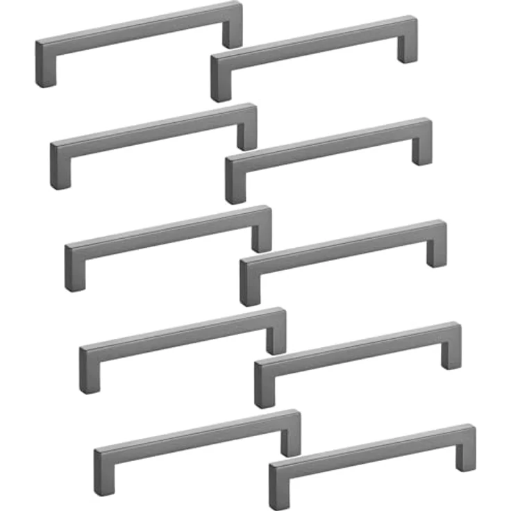 SO-TECH® Möbelgriff SquareLine, 128mm Küchengriff Schubladengriff (10-St), Bügelgriff in Titanoptik – Bild 1