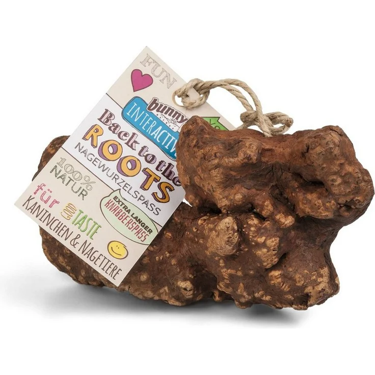 Bunny Nature Kauspielzeug bunnyInteractive Back to the roots, Nagewurzel aus 100% natürlichen Heidekrautwurzeln für Zahnpflege und Beschäftigung