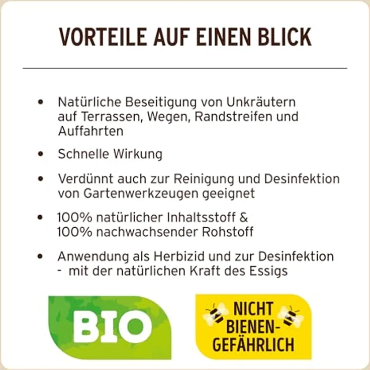 Evergreen Substral Naturen Grundstoff Acetum, BIO-Unkrautbekämpfungsmittel mit Essig, 1L Spray – Bild 5