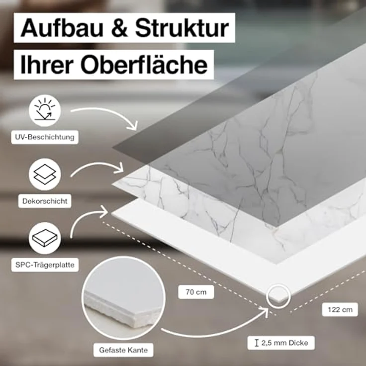 HEXIM 3D-Wandpaneele Granit Steinoptik, 4er-Set 122x70cm, SPC Kunststoff, wasserfest, gold, für Innen- und Außenbereich (3,42 m², Modell 80118) – Bild 3