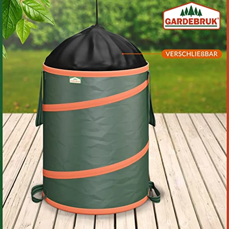 Gardebruk Gartensack Pop up 3x 85 Liter = 255 Liter | verstärkende Spiralfeder | doppelte Kreuznähte | Gartenabfallsack Laubsack – Bild 3